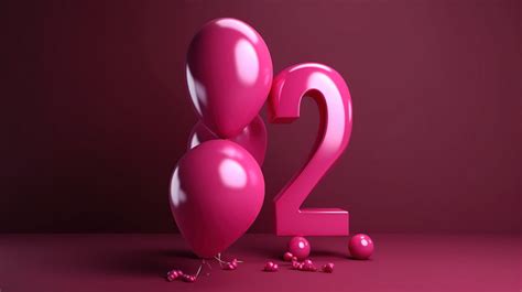 Floating Balloons Pink With Number 2 In The Background Backgrounds ...