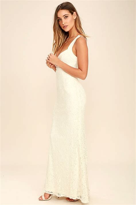 Lovely Cream Dress Lace Dress Maxi Dress 8400