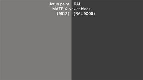 Jotun Paint Matrix Vs Ral Jet Black Ral Side By Side