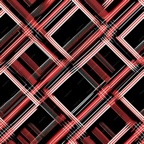 A Red And Black Plaid Pattern With A Diagonal Design Generative Ai