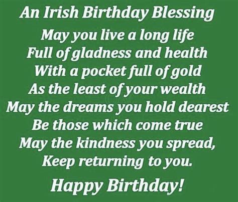 Happy Birthday Irish Blessing Card