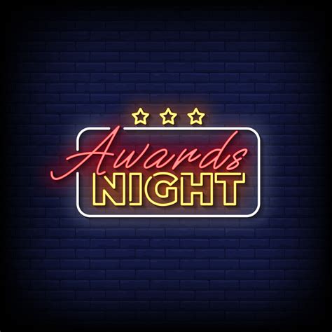 awards night neon Sign on brick wall background 44611661 Vector Art at ...