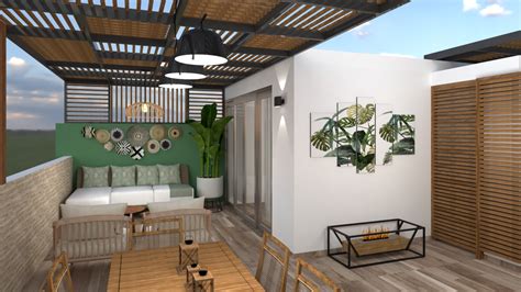 Diseño de terraza en departamento Oniria Arquitectura 952390702