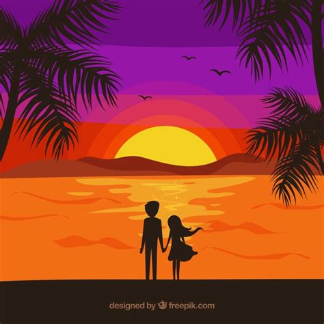 Albums 98 Pictures Silueta Pareja En La Playa Atardecer Full HD 2k 4k