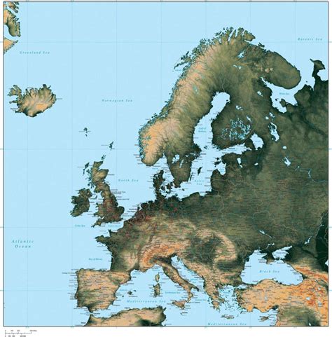 Digital Europe Terrain map in Adobe Illustrator vector format EUROPE-165068