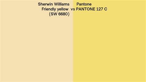 Sherwin Williams Friendly Yellow Sw Vs Pantone C Side By