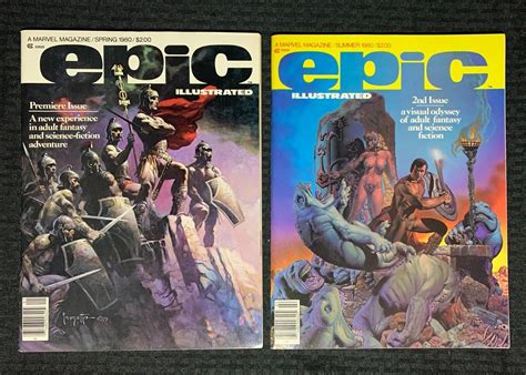 1980 Epic Illustrated Magazine 1 Fn And 2 Fvf Frazetta Richard Corben