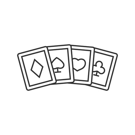 Playing cards icon in thin outline style 38047415 Vector Art at Vecteezy