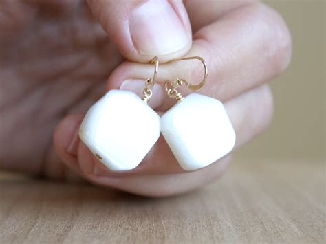 White Moonstone Earrings In K Gold Fill For Inner Growth And Strength