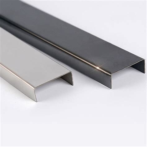 Stainless Steel Decorative Trim Square Edge Tile Trim U Shape Strip