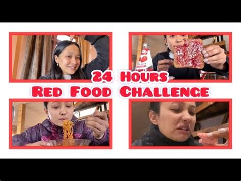 Eating Only Red Food For Hours Redfood Challenge Youtube