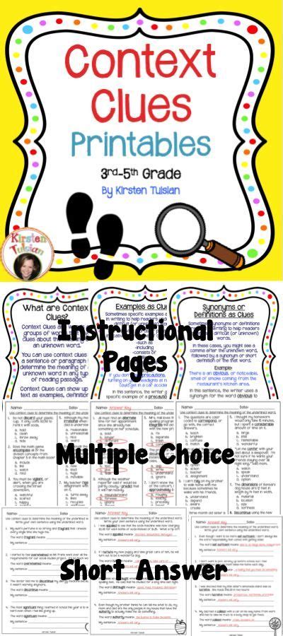 Context Clues Activities Reading Passages Anchor Charts And Worksheets