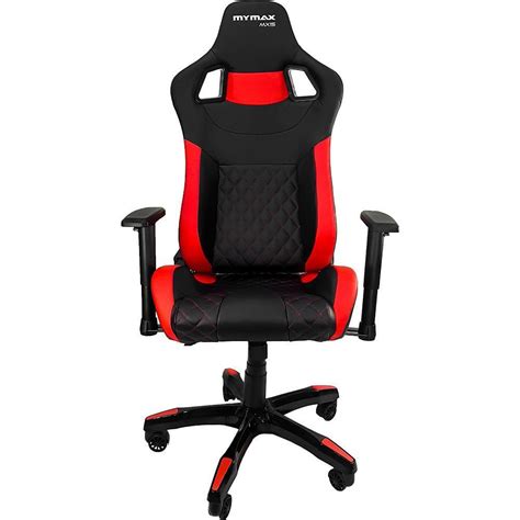 Cadeira Gamer Mymax Mx15 Giratória Preto Vermelho KaBuM