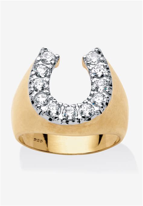 18k Gold Over Sterling Silver Cubic Zirconia Horseshoe Ring Ellos