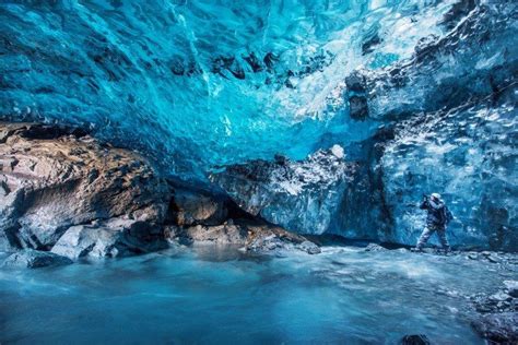 Photographing Inside Vatnajokull Waterfall Ice Cave, Iceland