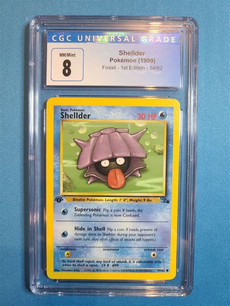 Pok Mon Tcg Shellder Fossil Regular St Edition Cgc Ebay