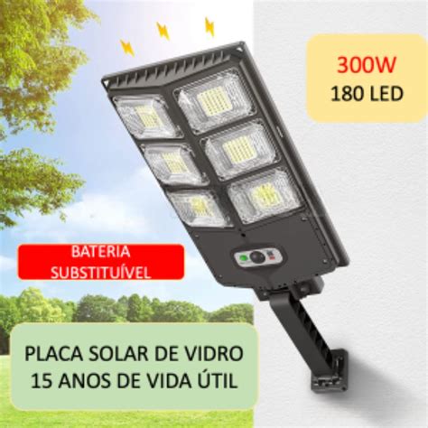 Luminaria Holofote Solar W Preta Ecosoli Ecosoli Iluminacao E