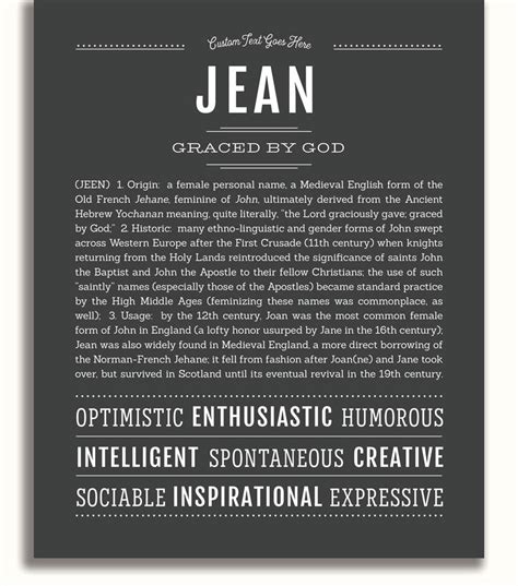 Jean (female) | Name Art Print – Name Stories