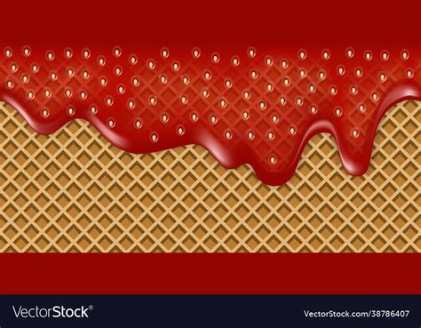 Strawberry Jam Drip Splash With Liquid Syrup Vector Image