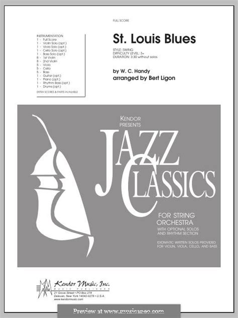 St Louis Blues Arr Ligon By W C Handy Sheet Music On MusicaNeo