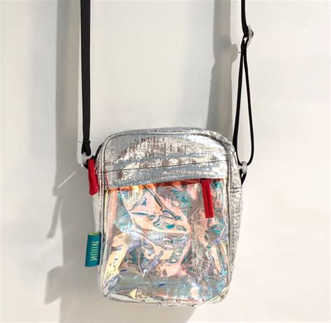 Hrg Nett Niion Silver Metallic Sling Mini Bag Tas Selempang Crossbody