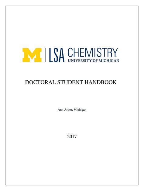 Fillable Online Lsa Umich Graduate Student Handbook Department Of