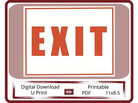 EXIT SIGN, Emergency Exit Sign to Post Egress From Store, Print From