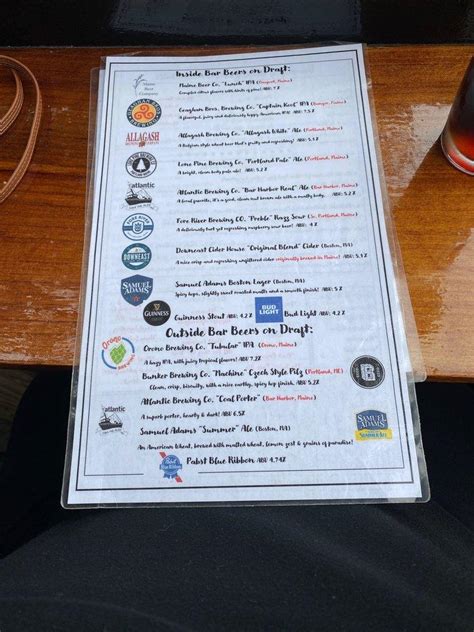 Menu At Dog And Pony Tavern Pub And Bar Bar Harbor