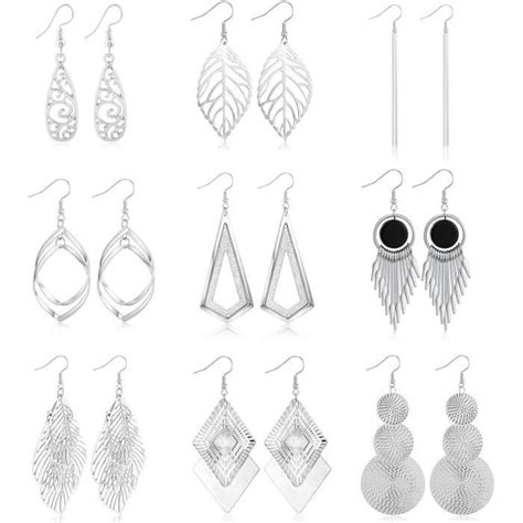 Paires Boucles D Oreilles Femme Argent Grosse Boucles D Oreilles