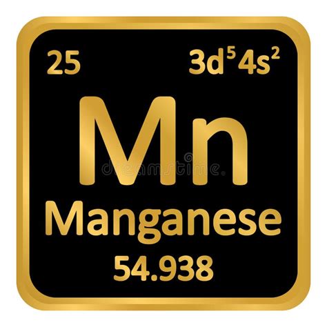 Periodic Table Element Manganese Icon Stock Illustration