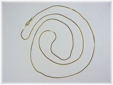 14K Gold Box Chain Necklace, Chain Link 24" Necklace,… - Gem