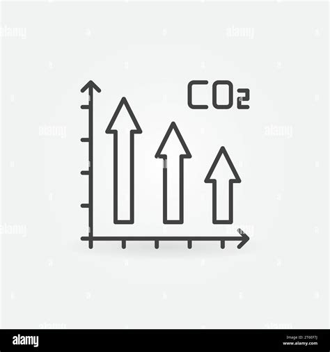 Carbon Dioxide Co2 Chart With Arrows Vector Thin Line Concept Icon Or Design Element Stock