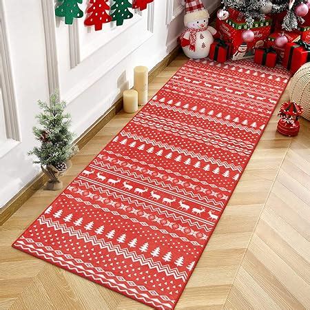 Amazon WondRg Christmas Runner Rug 2x6 Red Snowflake Door Mat