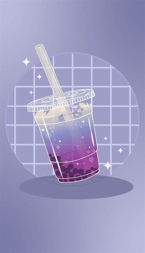 Aesthetic wallpaper about a bubble tea and a galaxy. Tea Wallpaper ...