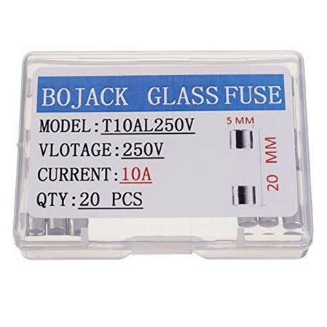 Bojack T10al250v 5x20mm 10a 250v Slow Blow Fuses 10 Amp 250 Volt 0 2 X 0 78 Inch For Sale Online