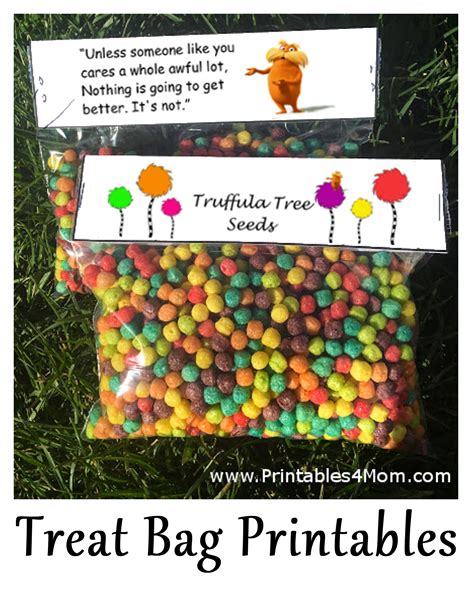 Truffula Tree Seeds Printable Toppers Printables 4 Mom Dr Seuss