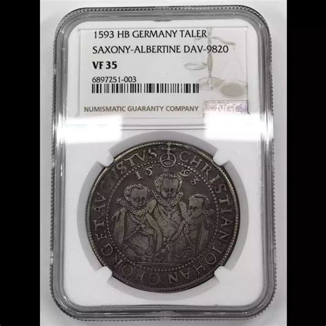 Hb German States Silver Thaler Ngc Vf Saxony Albertine Dav