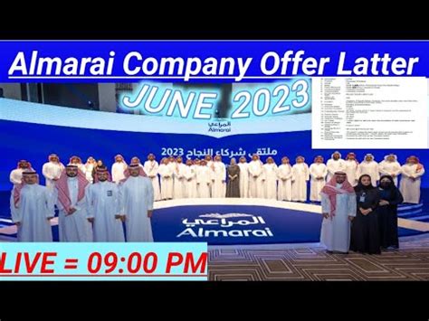 Almarai Company Offer Letter 2023 Almarai Company Offer Letter