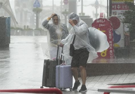 Khanun Blows Strong Winds And Heavy Rains Into South Korea Where