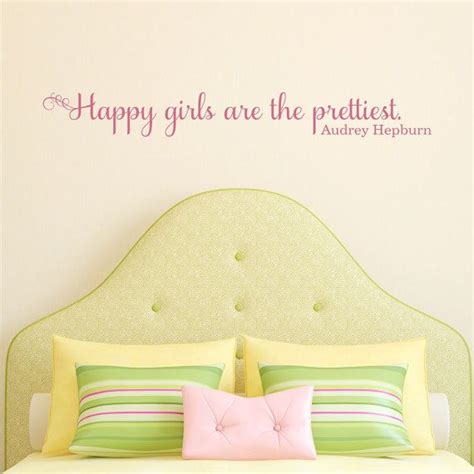 Wall Quote Decal Happy Girls Are Prettiest Audrey Hepburn Classy