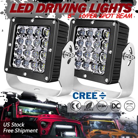 2x 55 Cree Led Spot Lights Driving Headlight Pods Heavy Duty Off Road