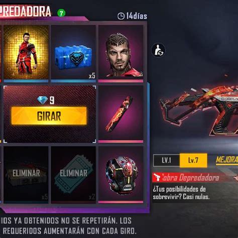 Cuál es la probabilidad de obtener una skin en la ruleta de Free Fire