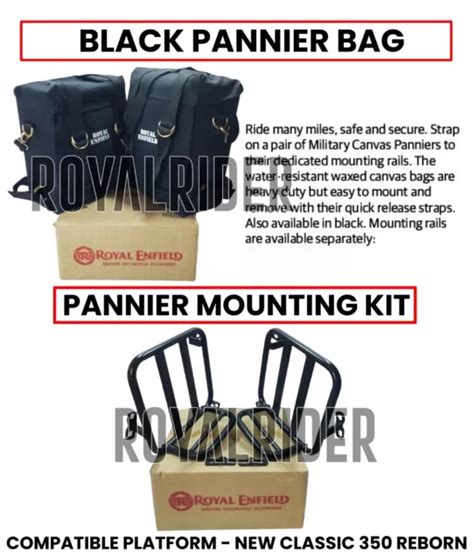 Royal Enfield Noir Panier Paire Montage Kit Pour Neuf Classique