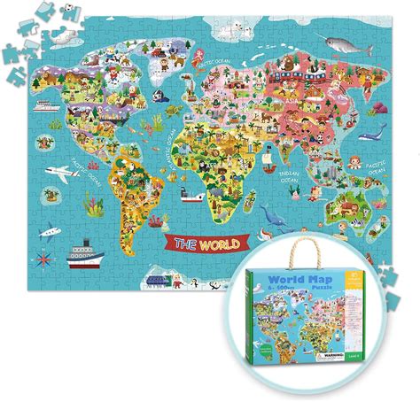 Tookyland Rompecabezas De Mapa Del Mundo Para Niños Rompecabezas De Mapas De 500 Piezas Con