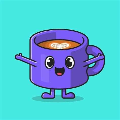 Free Vector | Cute happy coffee cup cartoon icon illustration.