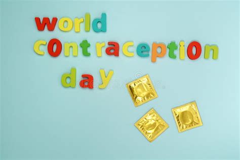 World Contraception Day September 26 Flat Lay Safe Sex And Reproductive Health Concept Stock