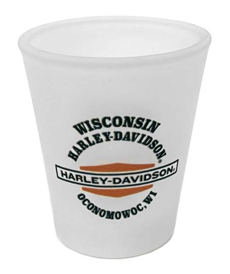 Harley Davidson® Custom Wisconsin Harley Davidson® Frosted Shot Glass 2 Oz Wisconsin Harley