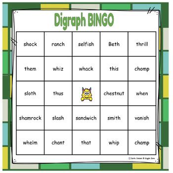 Digraph Bingo Games With Short Vowels By Giggle Zone Tpt