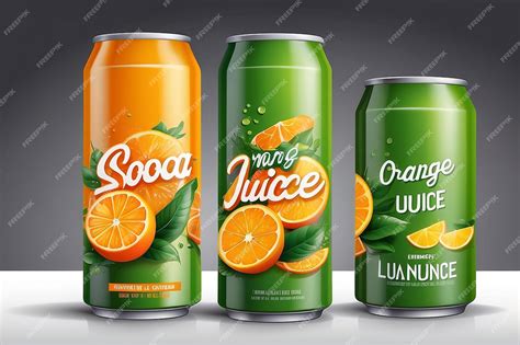 Premium Photo Orange Juice Label Design Soft Drink Bottle Label