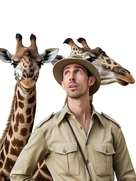 Premium Photo Experienced Male Zookeeper With Animals Ai Generated